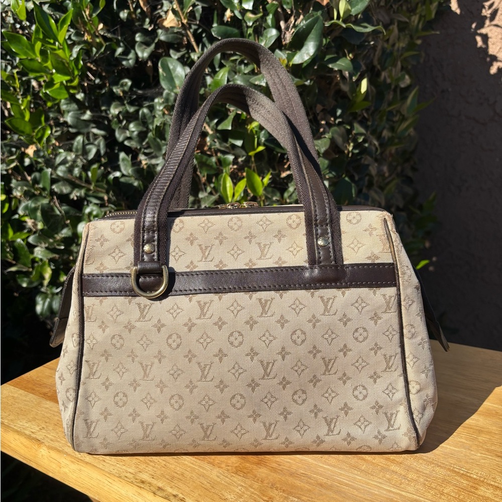 Louis Vuitton Mini Lin Josephine Monogram Cream/Brown Canvas & Leather Satchel - Picture 2 of 16